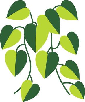 Simple Flat Style Decorative Leaf Vine Twig Branch Illustration Element vector
