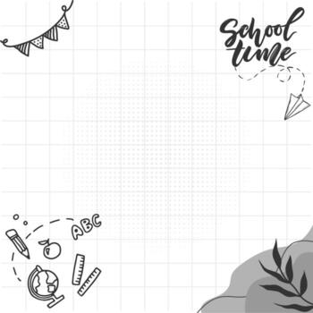 School time frame with doodle style elements vector