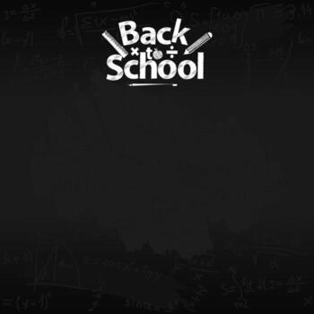 Back to school background with black chalkboard and math formulas vector