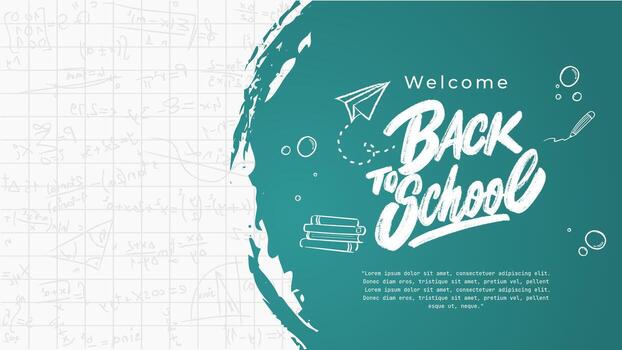 Back to school banner template with hand drawn elements vector