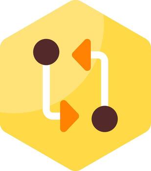 Git Compare Minimal Colorful Icon vector