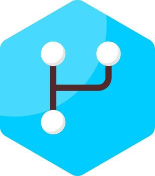 Git Branch Minimal Colorful Icon vector