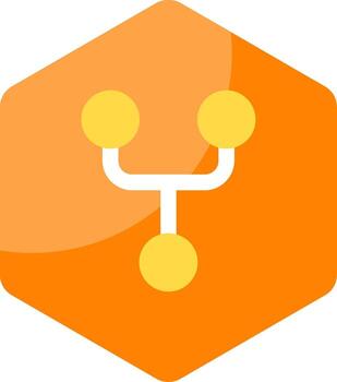 Git Fork Minimal Colorful Icon vector