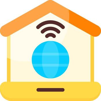 Remote Work Minimal Colorful Icon vector