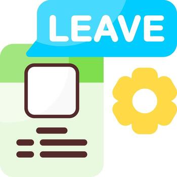 Leave Management Minimal Colorful Icon Design vector