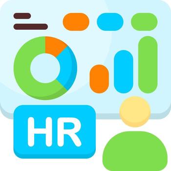 HR Dashboard Minimal Colorful Icon vector