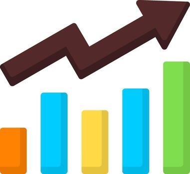 crecimiento gráfico mínimo vistoso icono vector