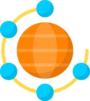 Startup Ecosystem Minimal Colorful Icon vector