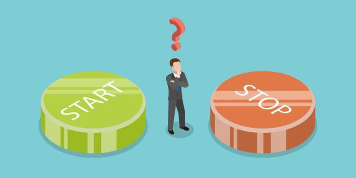 3D Isometric Flat Illustration of Difficult Choice, Dilemma of Making Decision vector