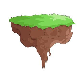 Illustration of Floating Island with Grass vector