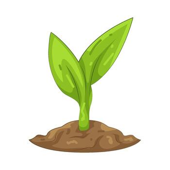 planta de semillero brotante desde suelo vector