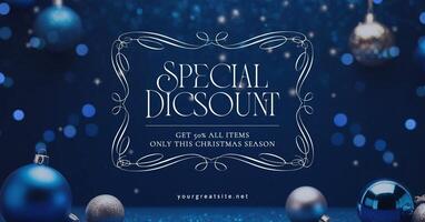Blue Christmas Greeting for Facebook Ad Template