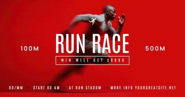 Simple Red Marathon Event for Facebook Ad template
