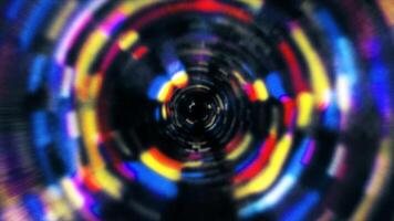 un' colorato circolare oggetto con un' nero sfondo video