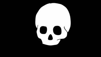 White Skull Silhouette on Black Background A Minimalist Animation video