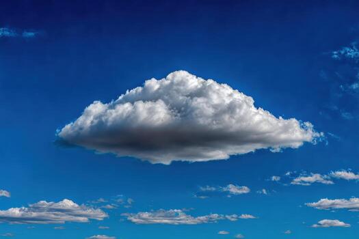 A cloud is floating in the blue sky photo
