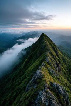 A view of the mountains from the top of a mountain photo