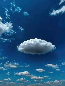 A large cloud is in the sky above a field photo