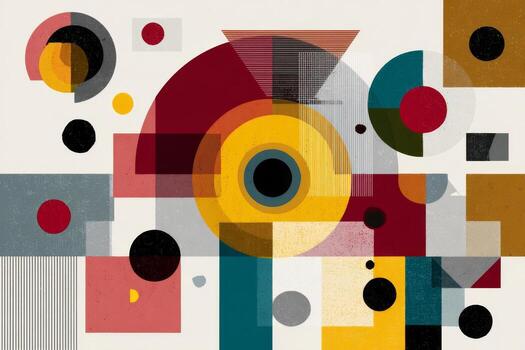 Abstract geometric shapes in a colorful pattern photo