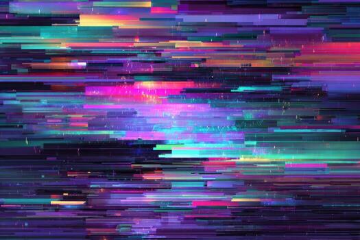 Abstract background with colorful lines and pixels photo