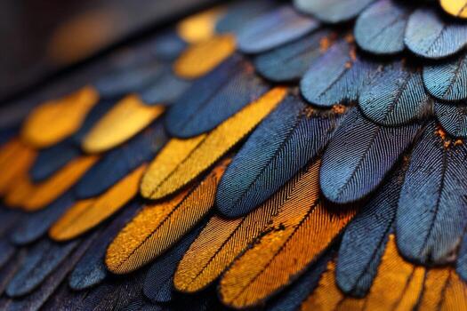 A close up of the feathers of a bird photo
