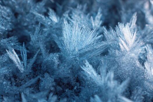 Frosty blue ice crystals on a surface photo