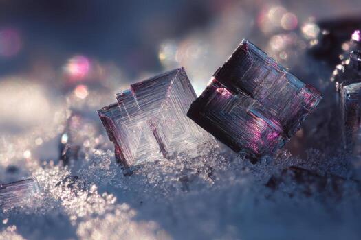 Crystals on the snow photo