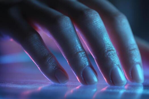 A person's hand is holding a tablet computer photo