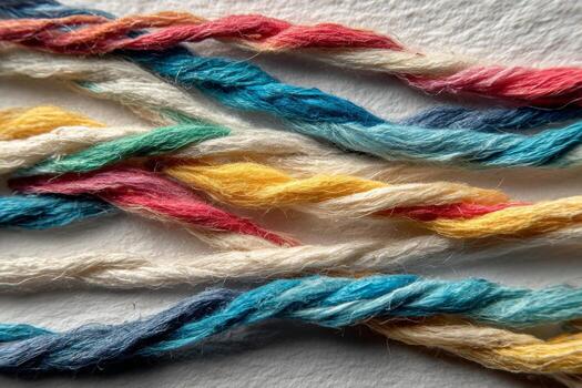 A close up of a bunch of yarn photo