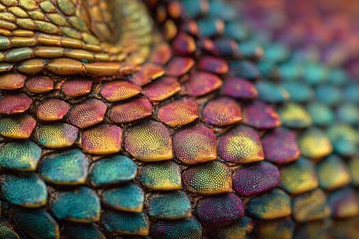 A close up of a colorful lizard's skin photo