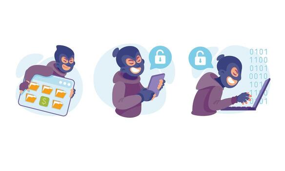 Cybersecurity Threat An Illustrated Representation of Digital Intrusion and Its Implications vector