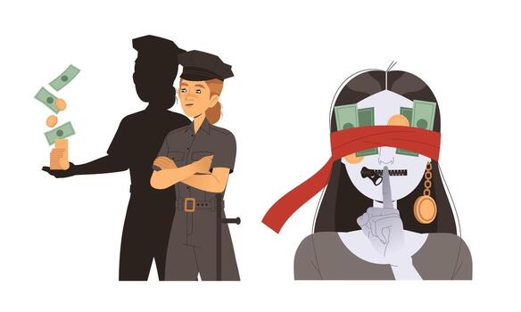 Exploring the Intricate Conflict Between Law and Crime A Visual Representation That Grabs Attention vector