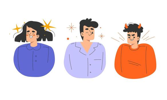 Exploring the Expressions of Emotion A Modern Artistic Illustration in Various Forms vector