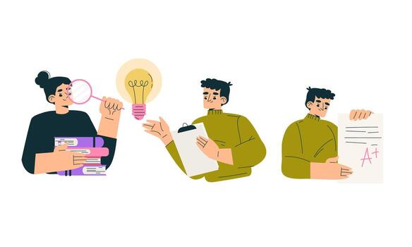 An Illustration Depicting the Creative Process and the Generation of New Ideas in Various Fields vector
