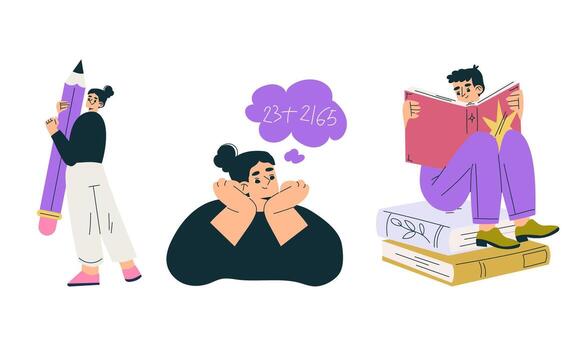 Exploring Creative Inspiration and Imagination in the Field of Modern Illustration Art vector