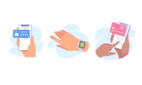 Modern Devices for Secure Access and Timely Notifications and Updates for Users and Systems vector