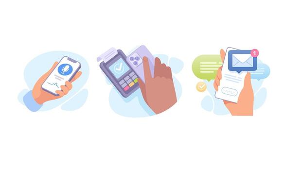 Exploring the Concepts of Modern Mobile Payment Systems and Communication Innovations vector