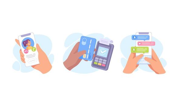 The New Age of Modern Mobile Interactions Enhancing Communication and Transactions vector