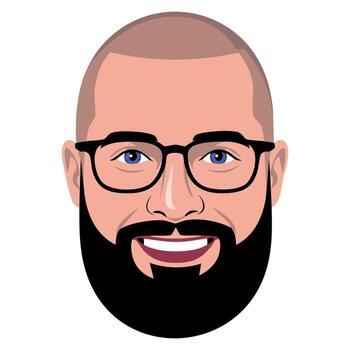 Isolated hipster avatar image created in illustration design, perfect for profile icons, social media visuals, character graphics, and modern flat style vector