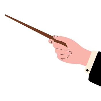 Conductor hand icon isolated illustration, music symbol design for orchestra, performance themes, classical and artistic projects vector