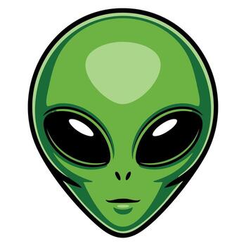 Cute alien avatar isolated in illustration style, ideal for cartoons, extraterrestrial creatures, space themes, sci fi visuals, and playful character graphics vector