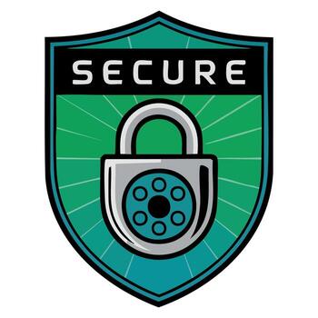 Security padlock system icon illustration graphic design. Ideal for online safety, cybersecurity, privacy, and secure access visuals. vector