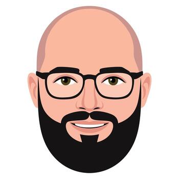 illustration of an isolated hipster avatar image, suitable for modern designs, profile icons, character graphics, trendy visuals, and social media use vector