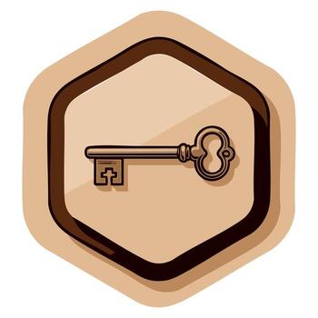 illustration of isolated retro videogame token icon in color, classic gaming design suitable for arcade visuals and nostalgic themed artwork vector