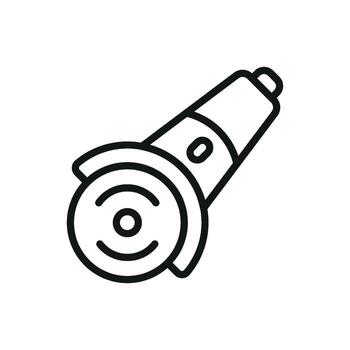 Angle grinder outline icon perfect for workshop, builder, and mechanic visuals. vector