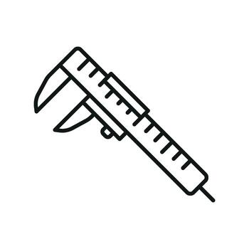 calibrar minimalista línea icono representando exactitud y técnico trabajar. vector