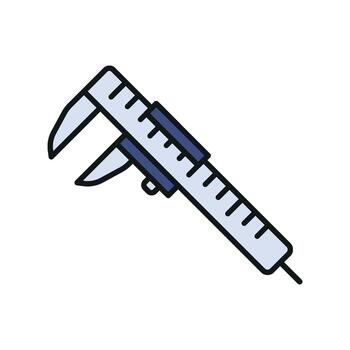 calibrar elegante color línea icono representando profesional medición herramientas. vector