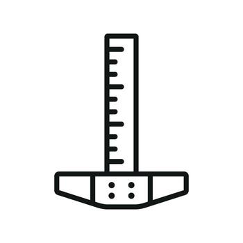 Carpenter square minimalist line icon representing measurement accuracy. vector