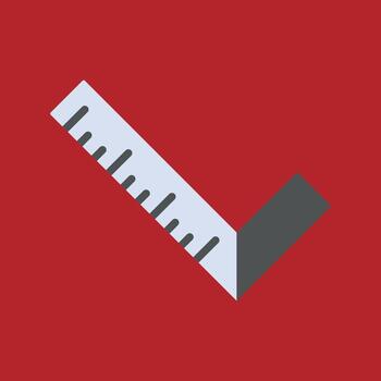 Carpenter square modern color icon representing measurement and precision. vector