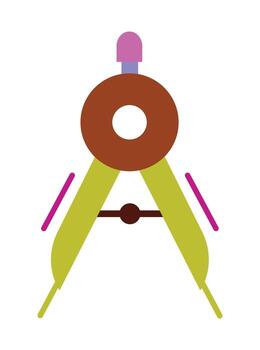 Stylized drafting compass for school or technical drawing. A simple graphic symbolizing precision and design. vector